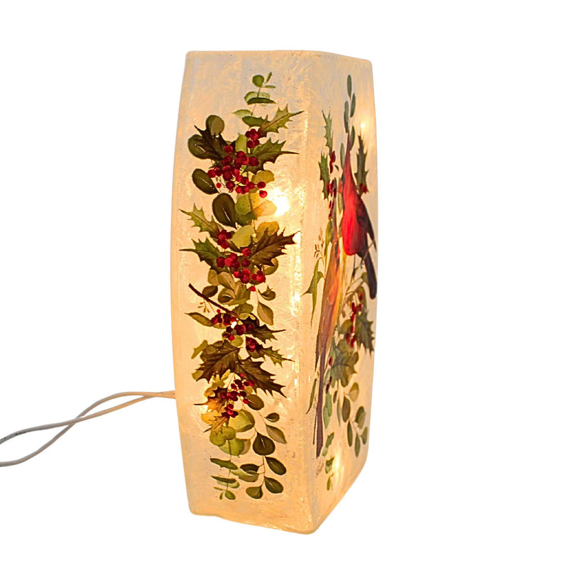 Stony Creek Cardinal Christmas Pre-Lit Med Glass Vase - - SBKGifts.com