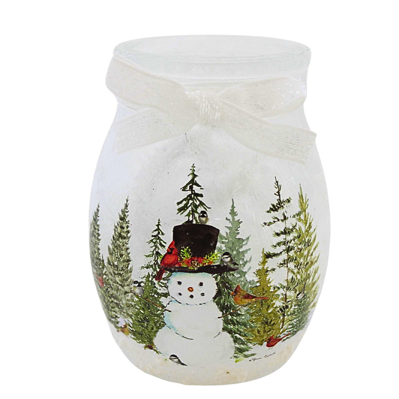 Stony Creek Forest Snowman Pre-Lit Small Jar - - SBKGifts.com