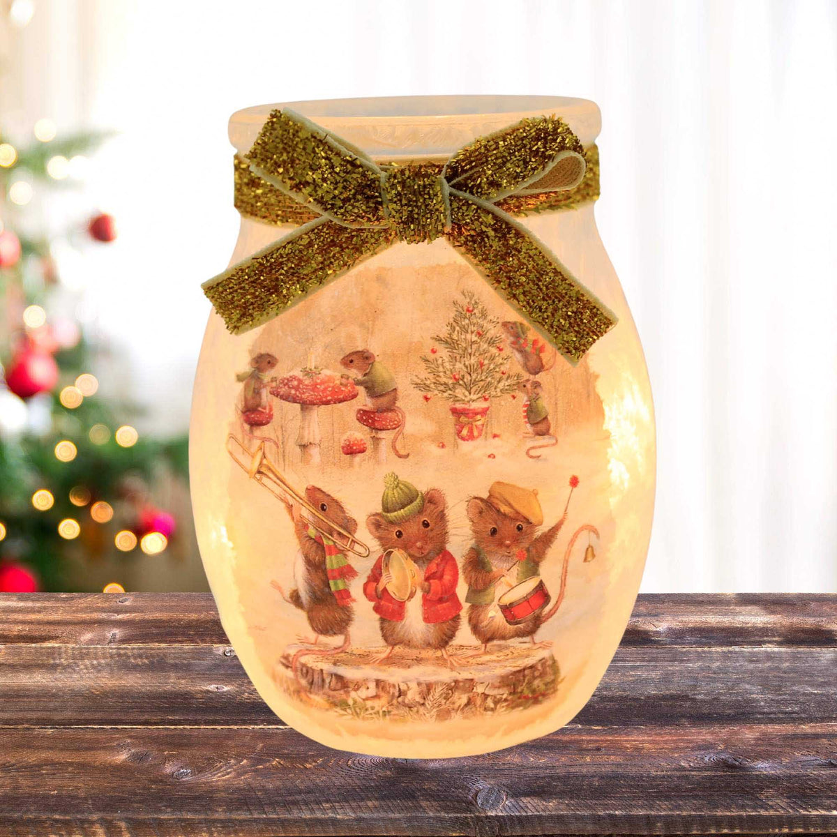 Stony Creek Merry Mice Small Pre-Lit Jar - - SBKGifts.com