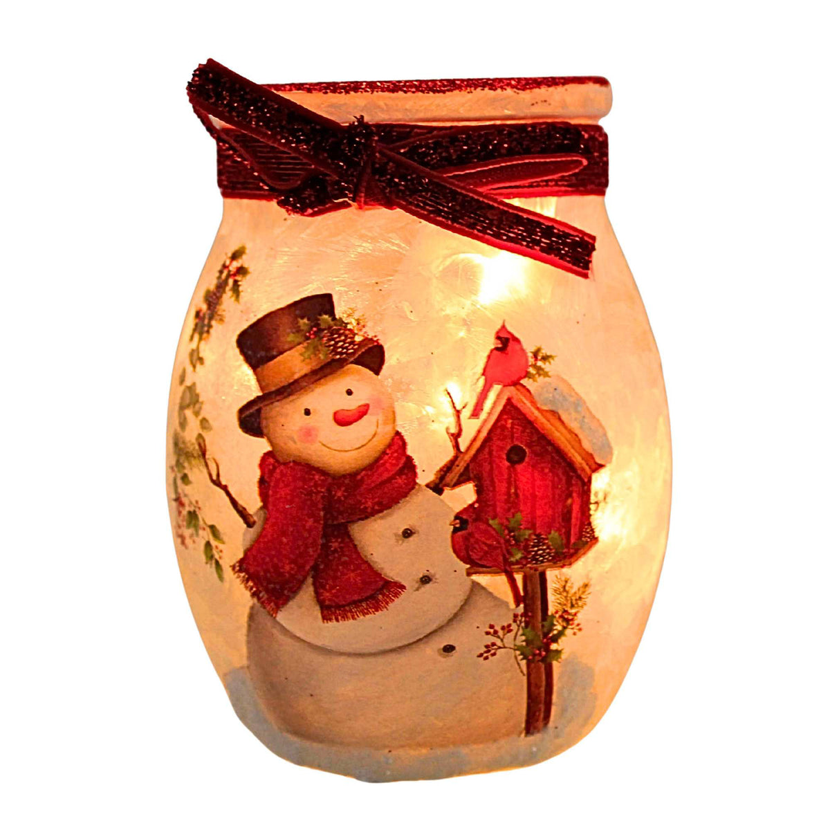 Happy Snowman Small Pre-Lit Jar 65500