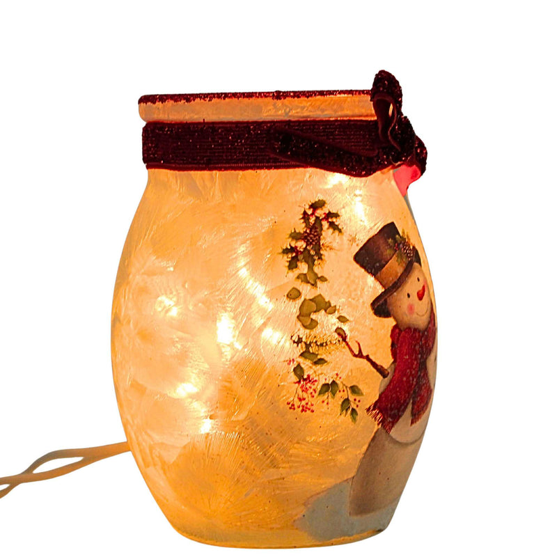 Stony Creek Happy Snowman Small Pre-Lit Jar - - SBKGifts.com