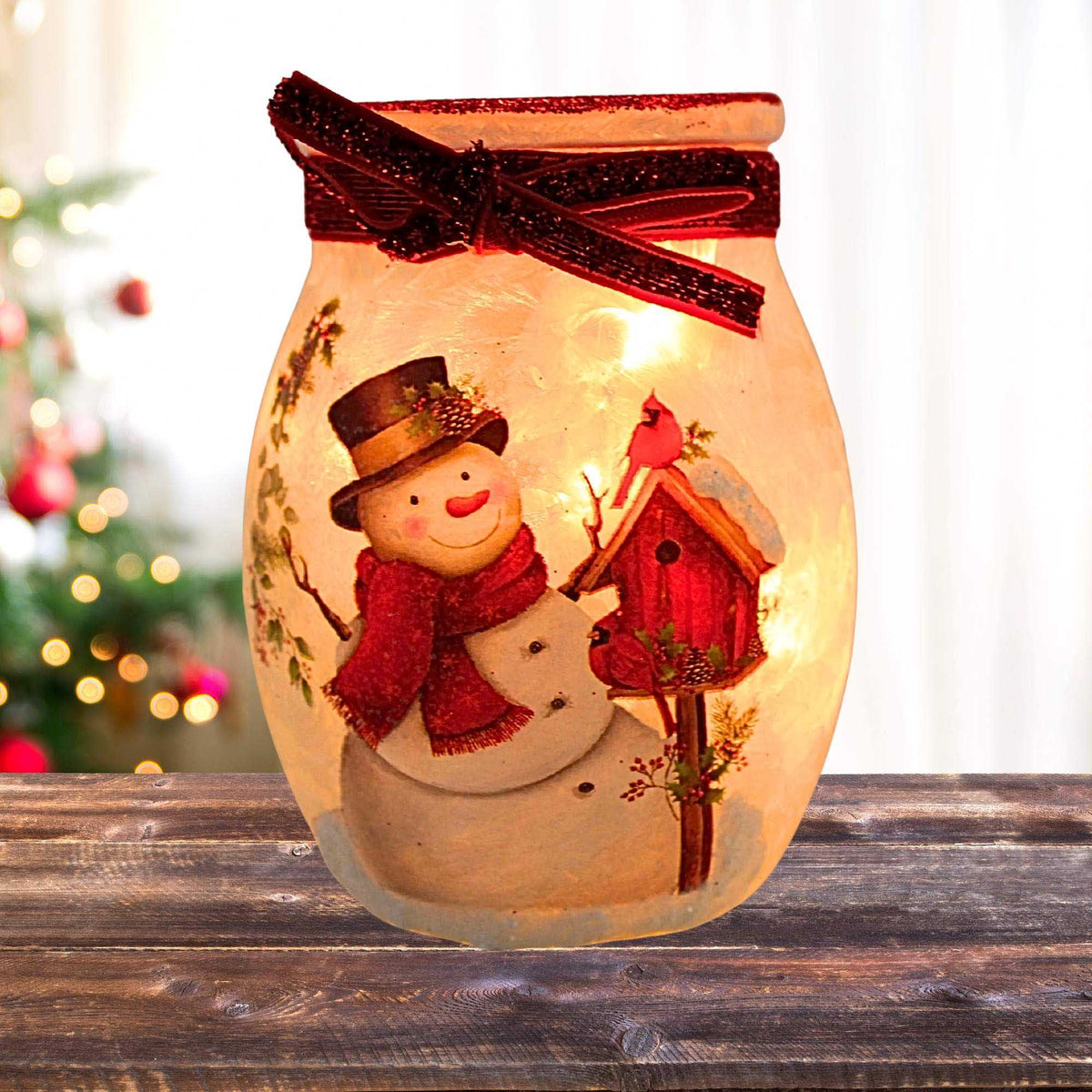 Stony Creek Happy Snowman Small Pre-Lit Jar - - SBKGifts.com
