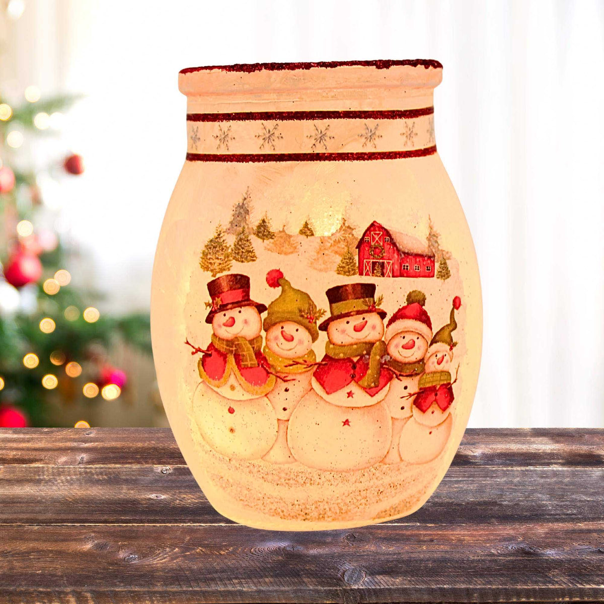 Stony Creek Happy Snowman Small Pre-Lit Jar - - SBKGifts.com