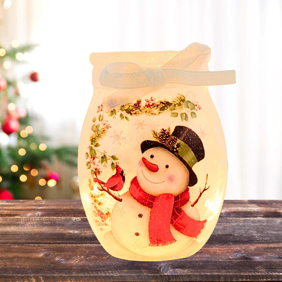 Stony Creek Happy Snowman Small Pre-Lit Jar - - SBKGifts.com