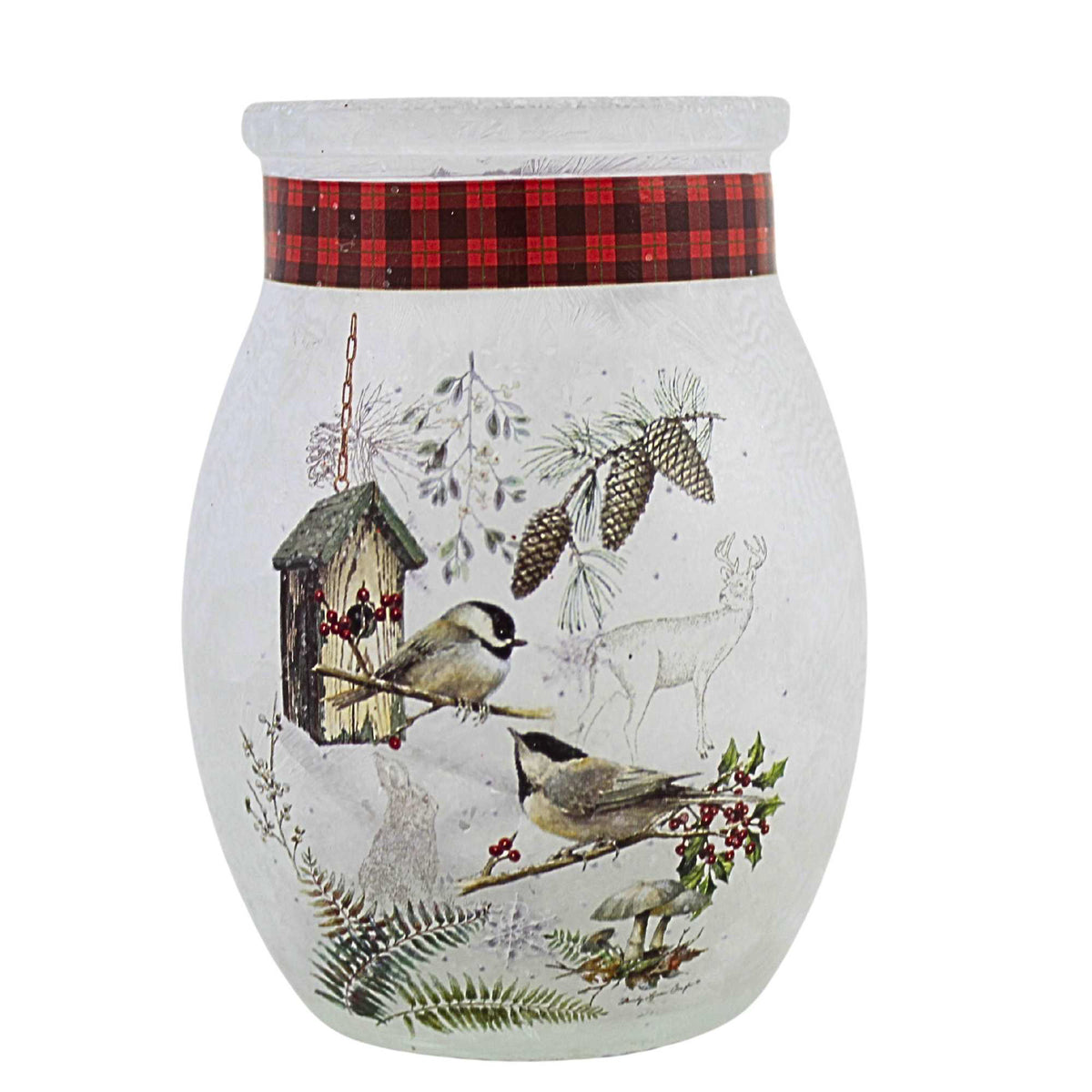 Stony Creek Winter Chickadees Small Pre-Lit Jar - - SBKGifts.com