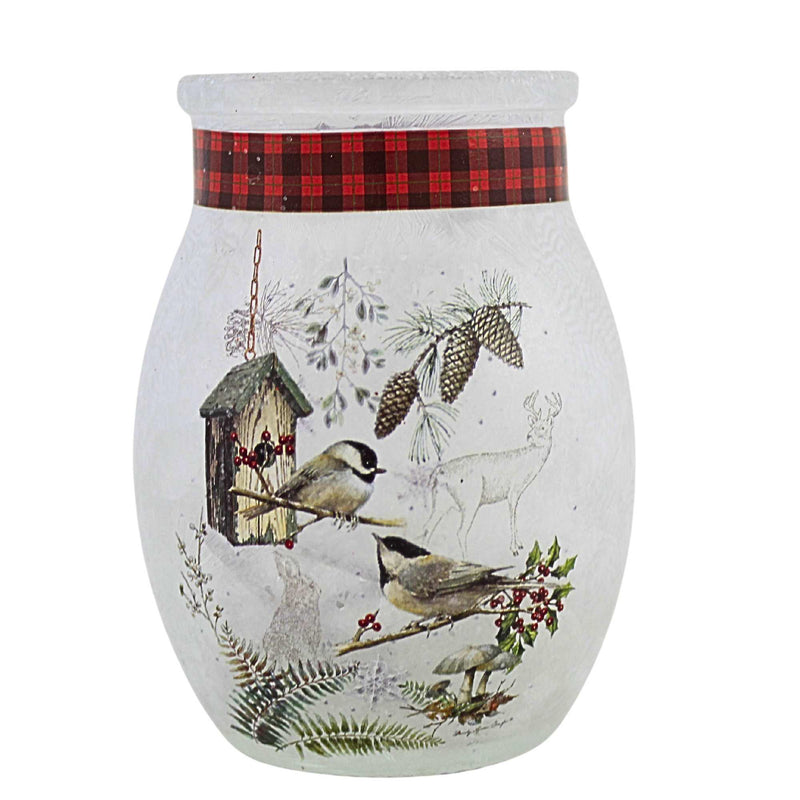 Stony Creek Winter Chickadees Small Pre-Lit Jar - - SBKGifts.com
