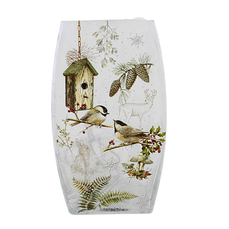 Stony Creek Winter Chickadees Pre-Lit Med Vase - - SBKGifts.com