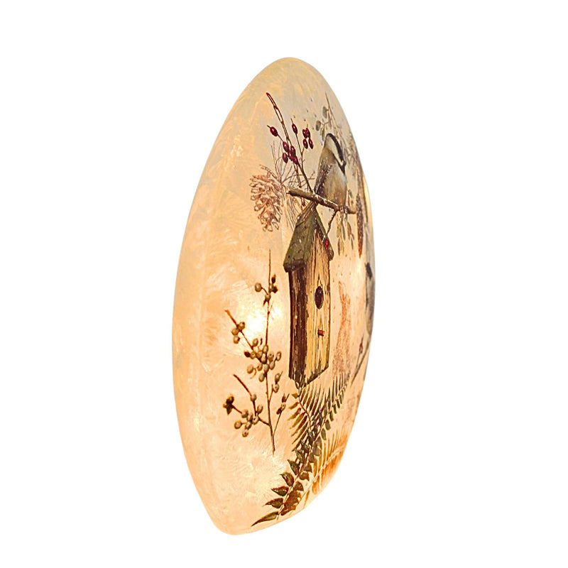 Stony Creek Winter Chickadees Pre-Lit Small Round Orb - - SBKGifts.com