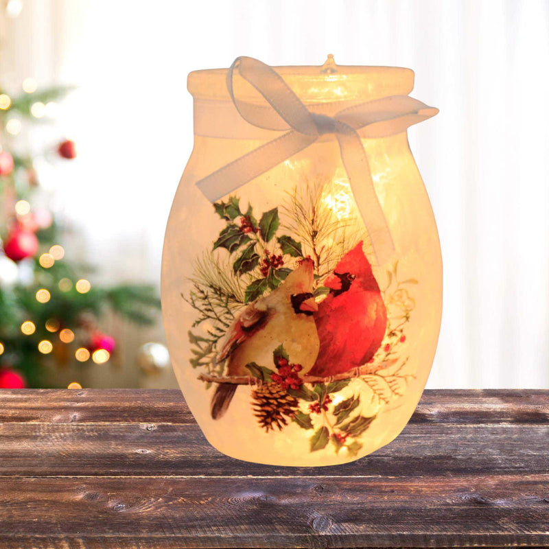 Stony Creek Winter Cardinal Couple Pre-Lit Small Jar - - SBKGifts.com