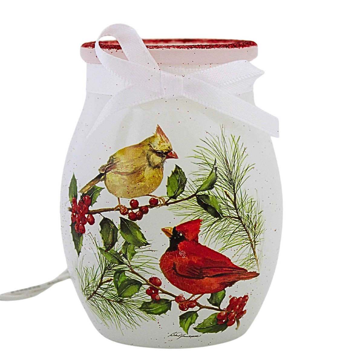 Stony Creek Winter Cardinal Couple Pre-Lit Small Jar - - SBKGifts.com