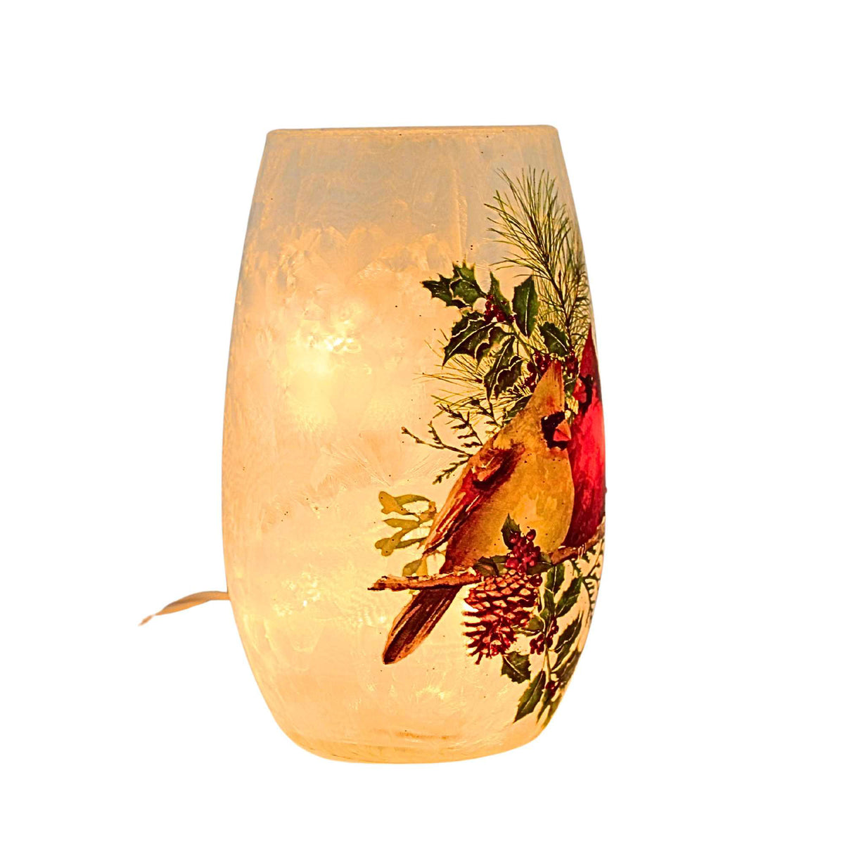 Stony Creek Winter Cardinal Couple Small Pre-Lit Vase - - SBKGifts.com