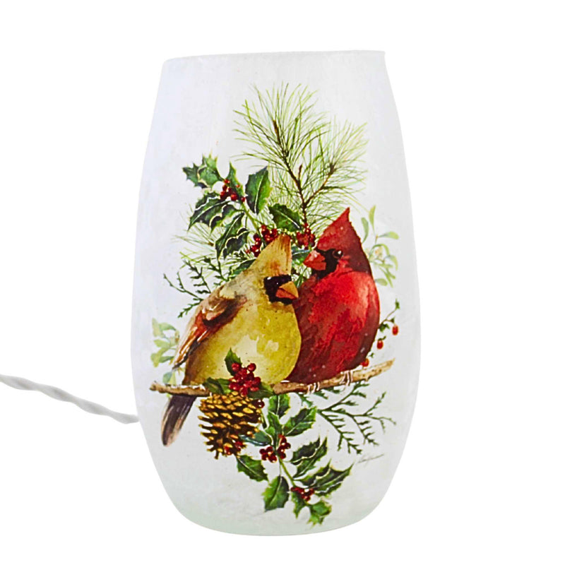 Stony Creek Winter Cardinal Couple Small Pre-Lit Vase - - SBKGifts.com