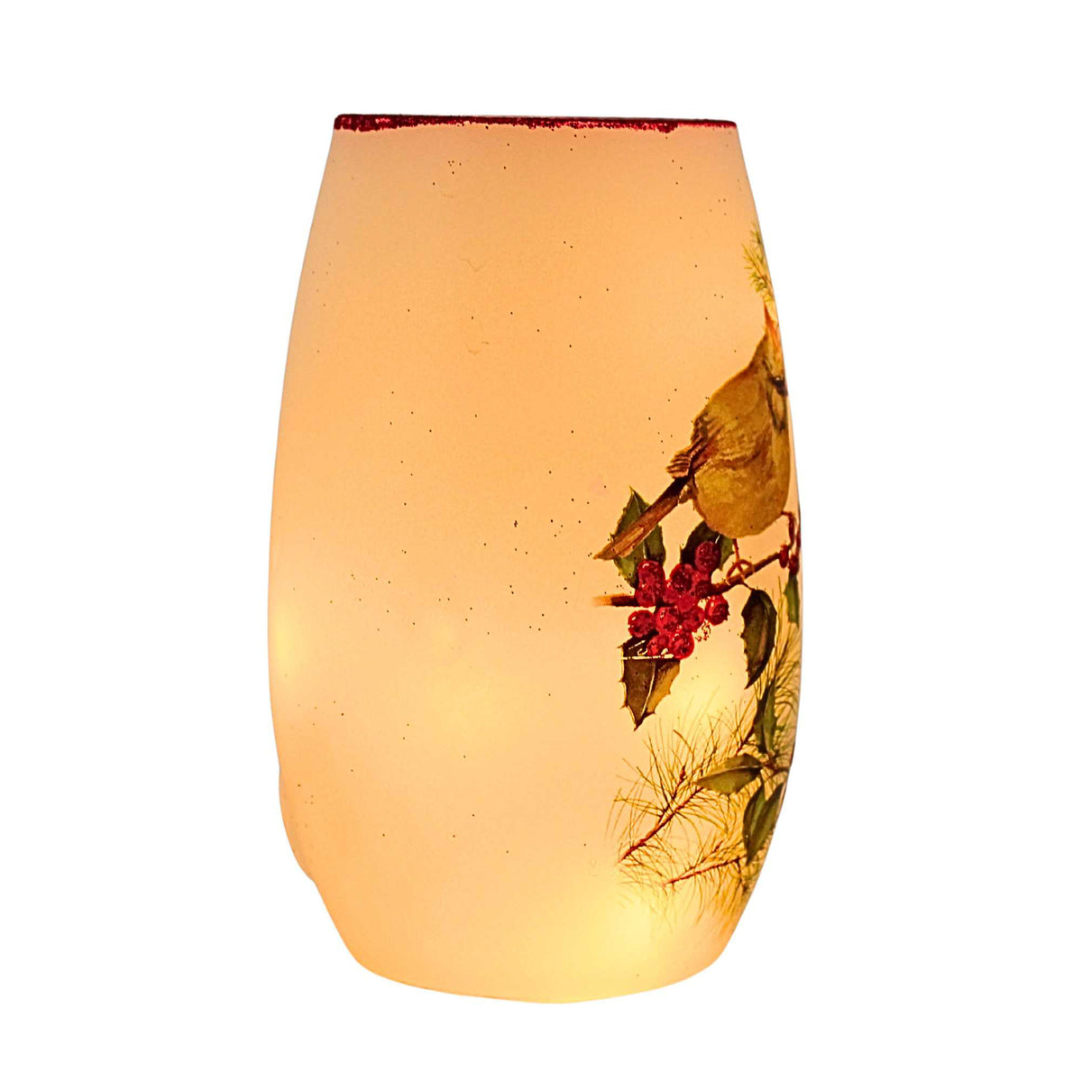 Stony Creek Winter Cardinal Couple Small Pre-Lit Vase - - SBKGifts.com