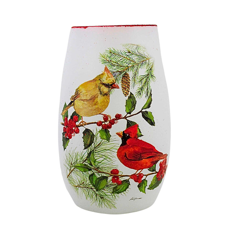 Stony Creek Winter Cardinal Couple Small Pre-Lit Vase - - SBKGifts.com