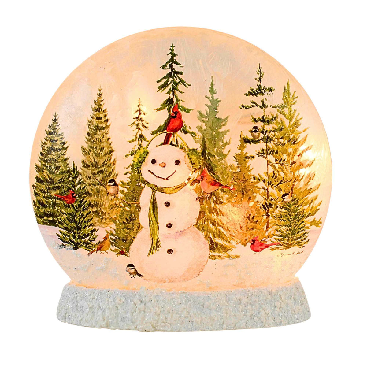 Forest Snowman Pre-Lit Round Orb 65521