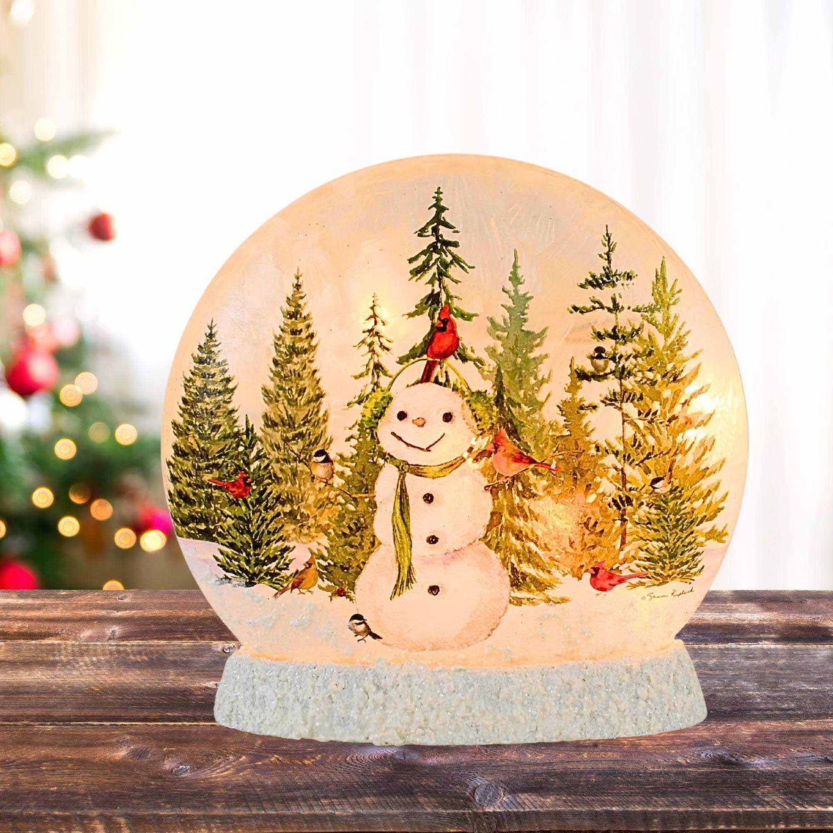 Stony Creek Forest Snowman Pre-Lit Round Orb - - SBKGifts.com