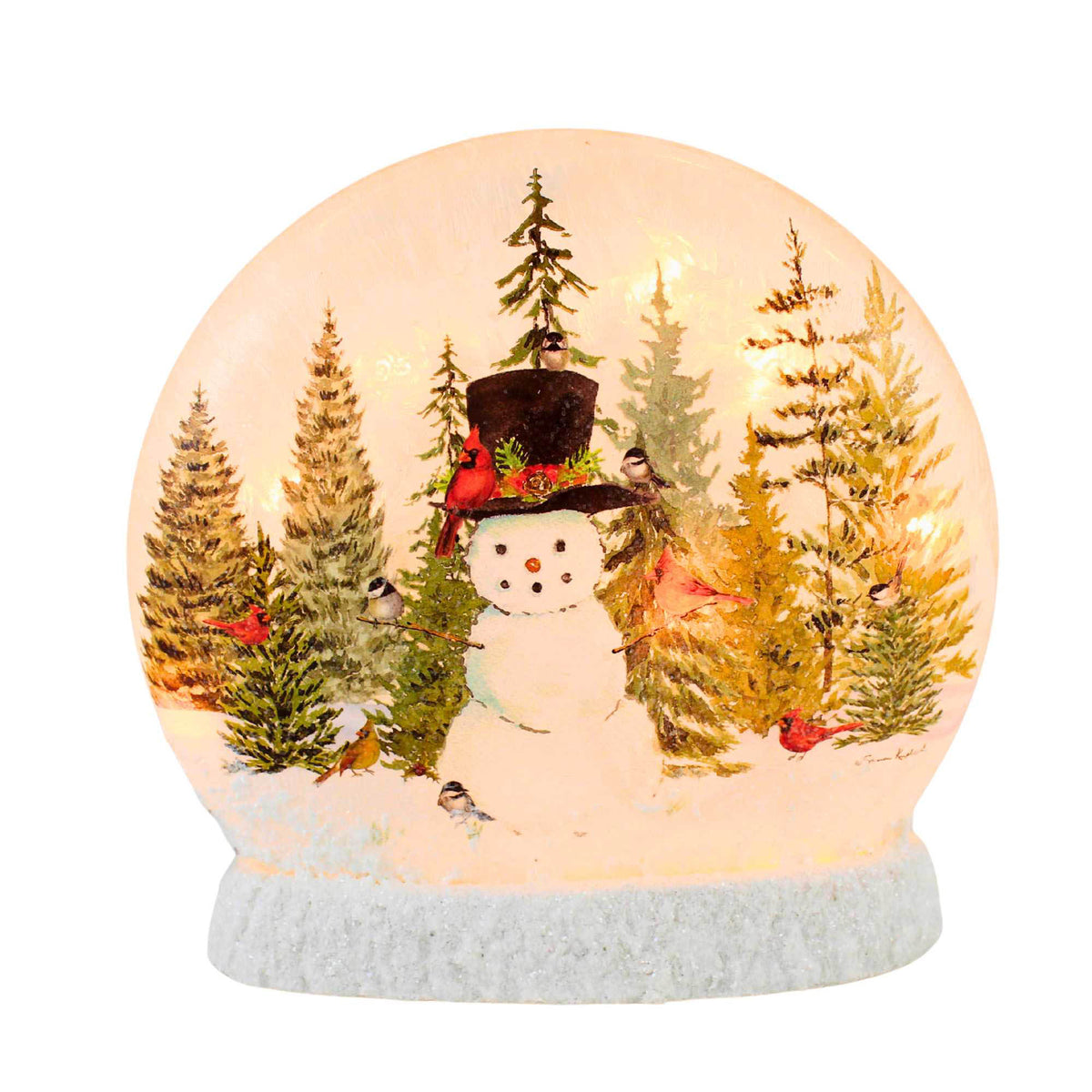 Forest Snowman Pre-Lit Round Orb 65522