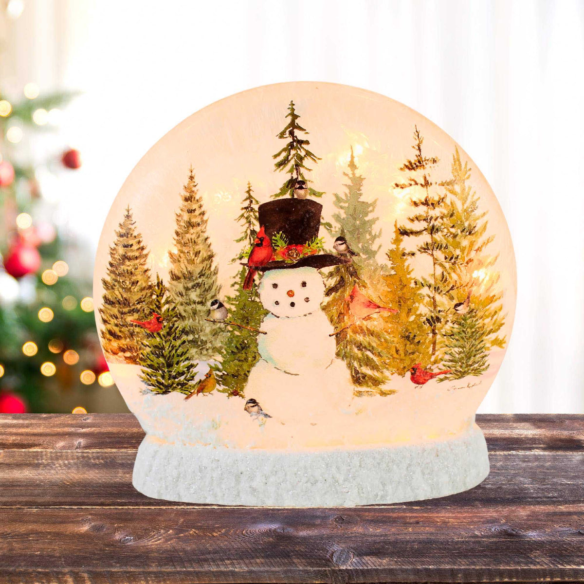 Stony Creek Forest Snowman Pre-Lit Round Orb - - SBKGifts.com
