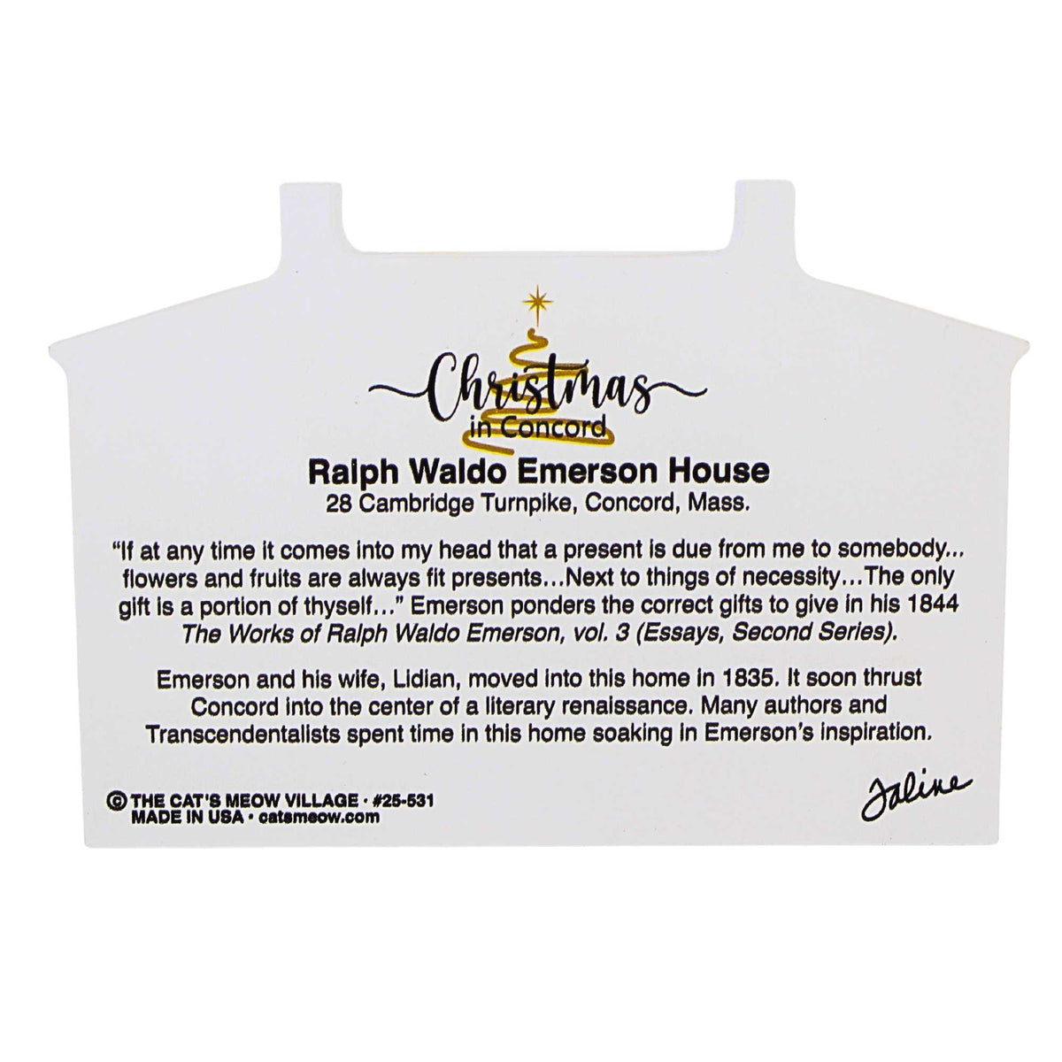 Cat's Meow Village Ralph Waldo Emerson House - - SBKGifts.com
