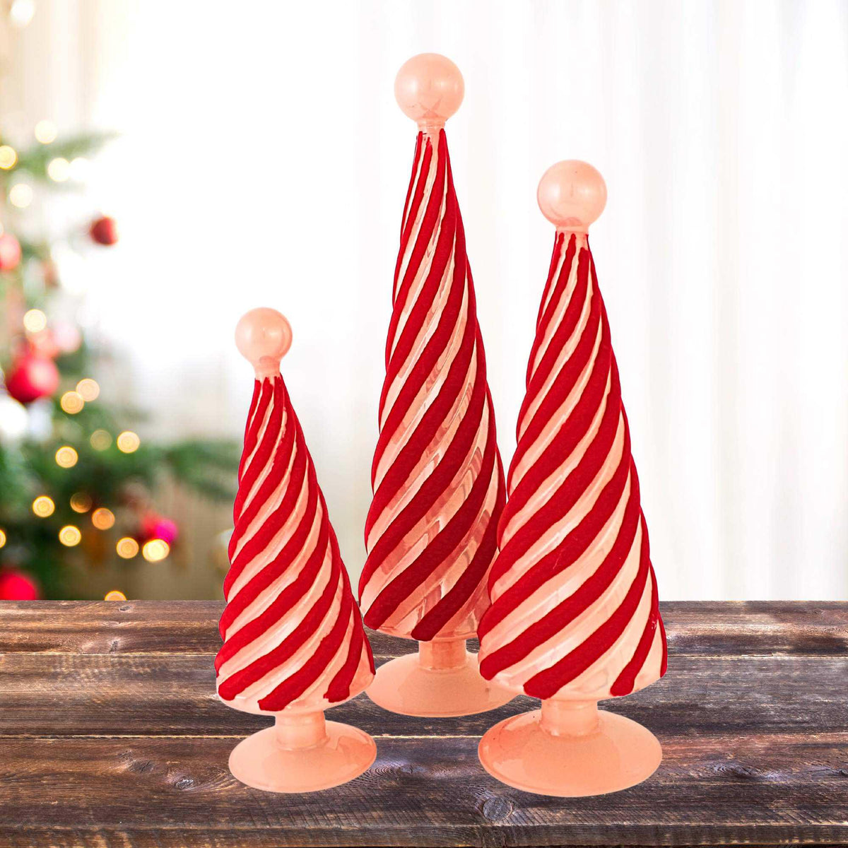 Cody Foster Flocked Spiral Trees - - SBKGifts.com