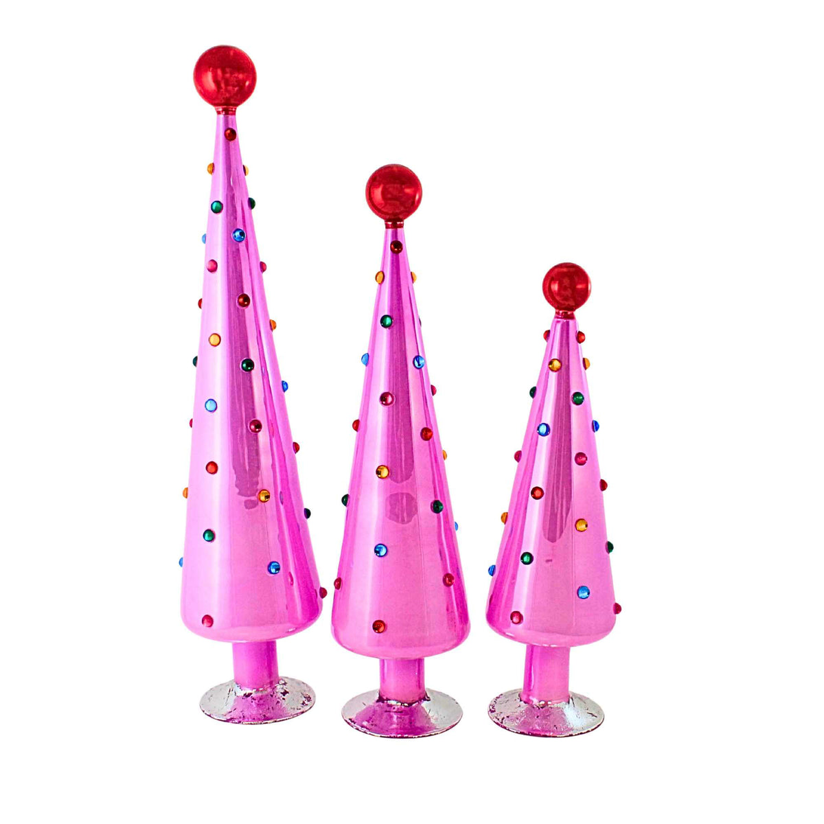 Cody Foster Decorated Dotted Trees Taffy Pink - - SBKGifts.com