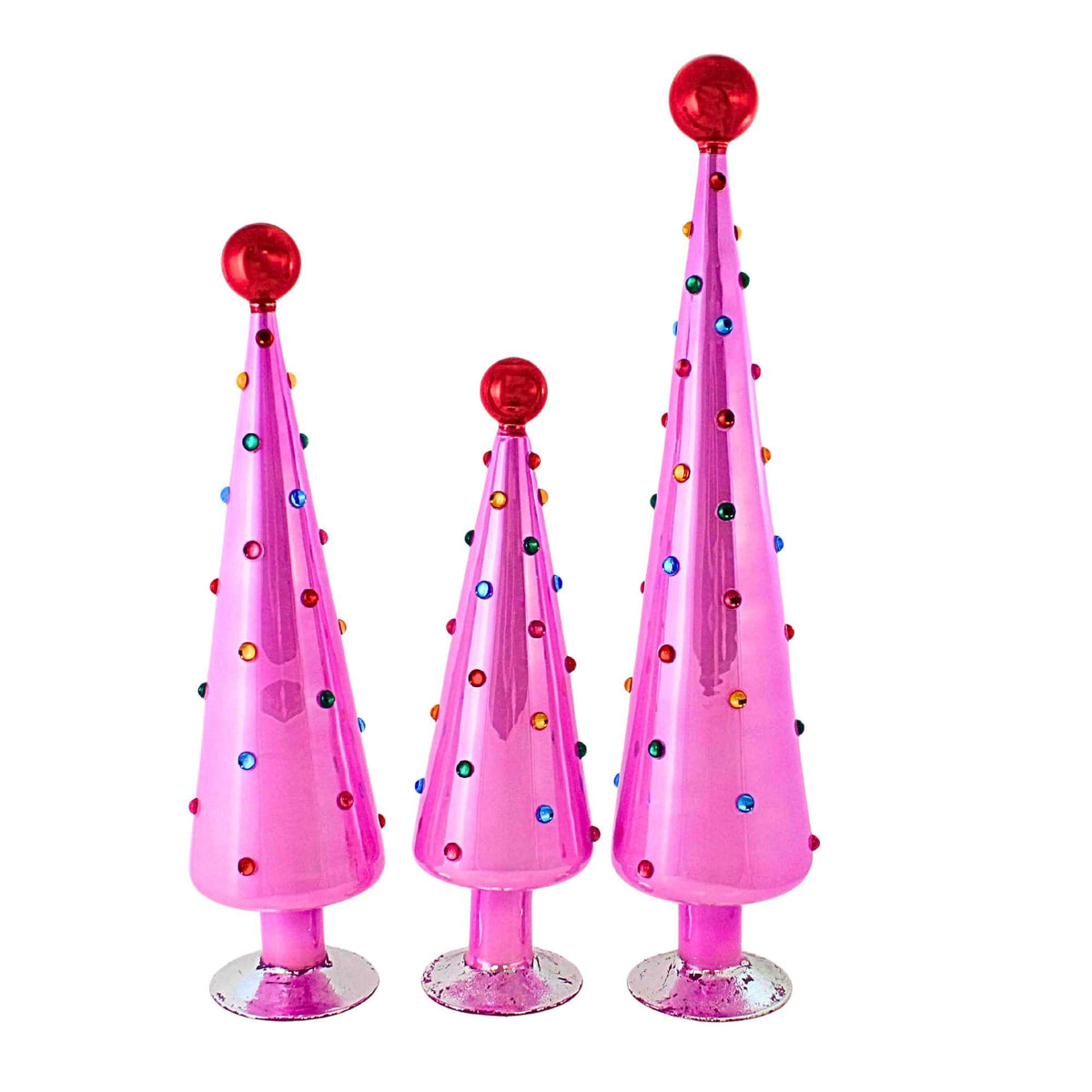 Cody Foster Decorated Dotted Trees Taffy Pink - - SBKGifts.com