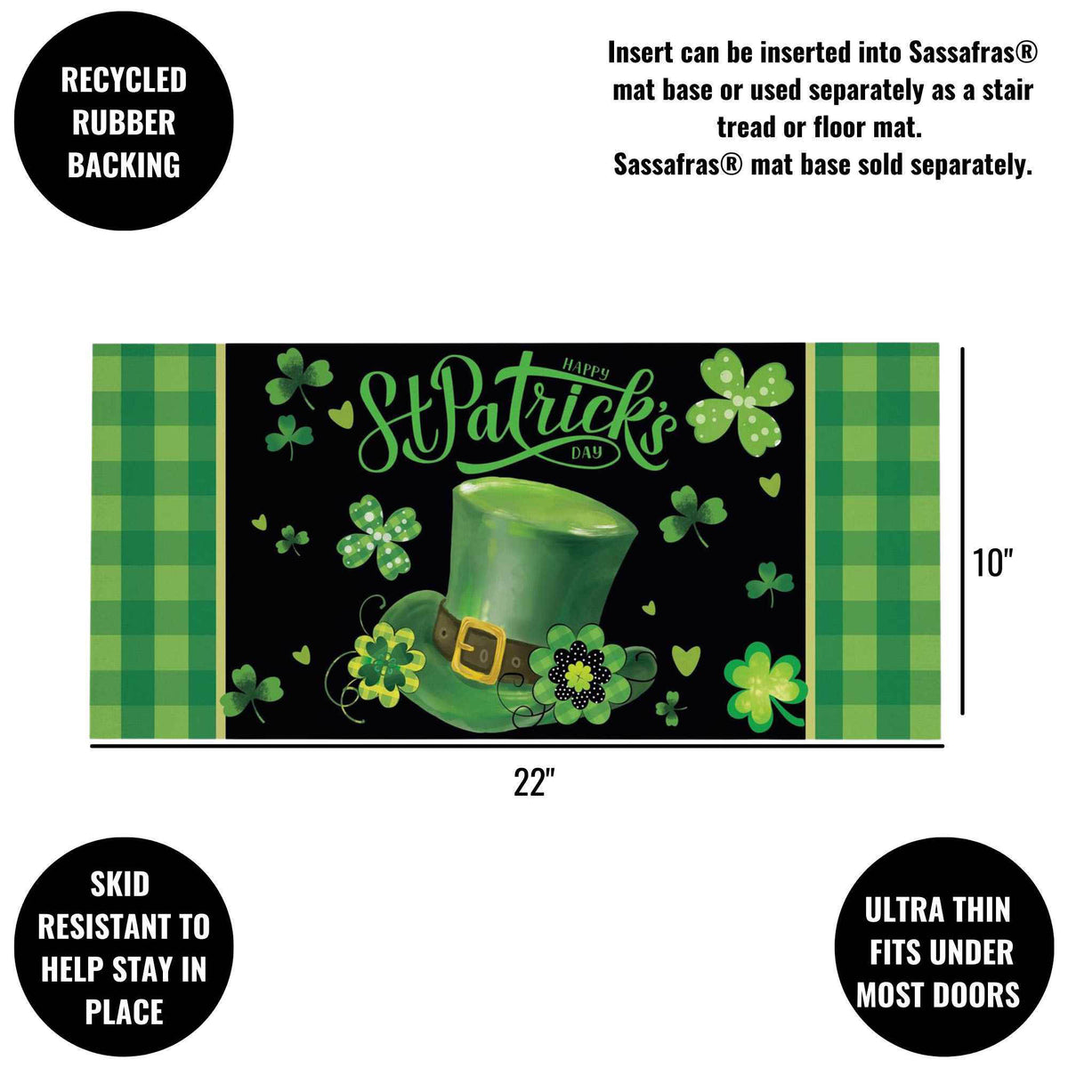 Evergreen St. Patrick's Day Hat Sassafras Switch Mat - - SBKGifts.com