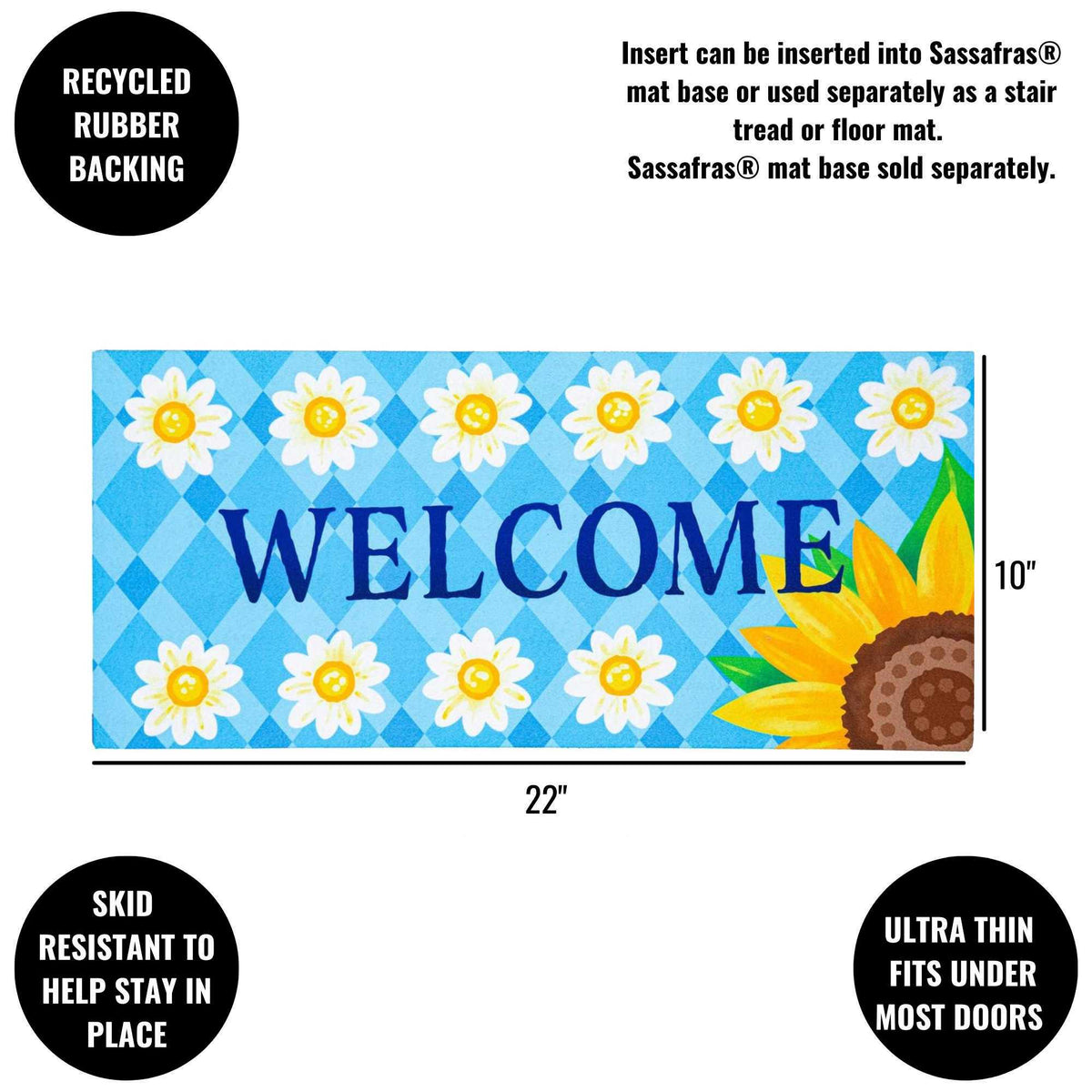 Evergreen Welcome Sunflowers Sassafras Switch Mat - - SBKGifts.com