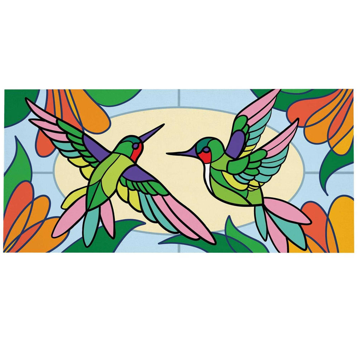 65645 Stained Glass Hummingbirds Sassafras Switch Mat SIT0SXMNM325