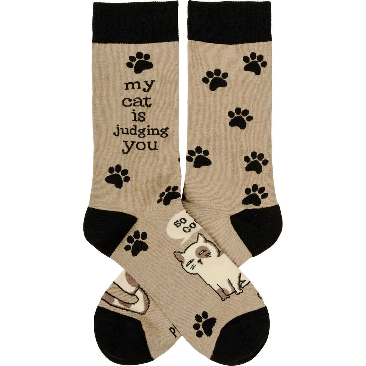 Primitives By Kathy My Cat Is Judging You Socks - - SBKGifts.com