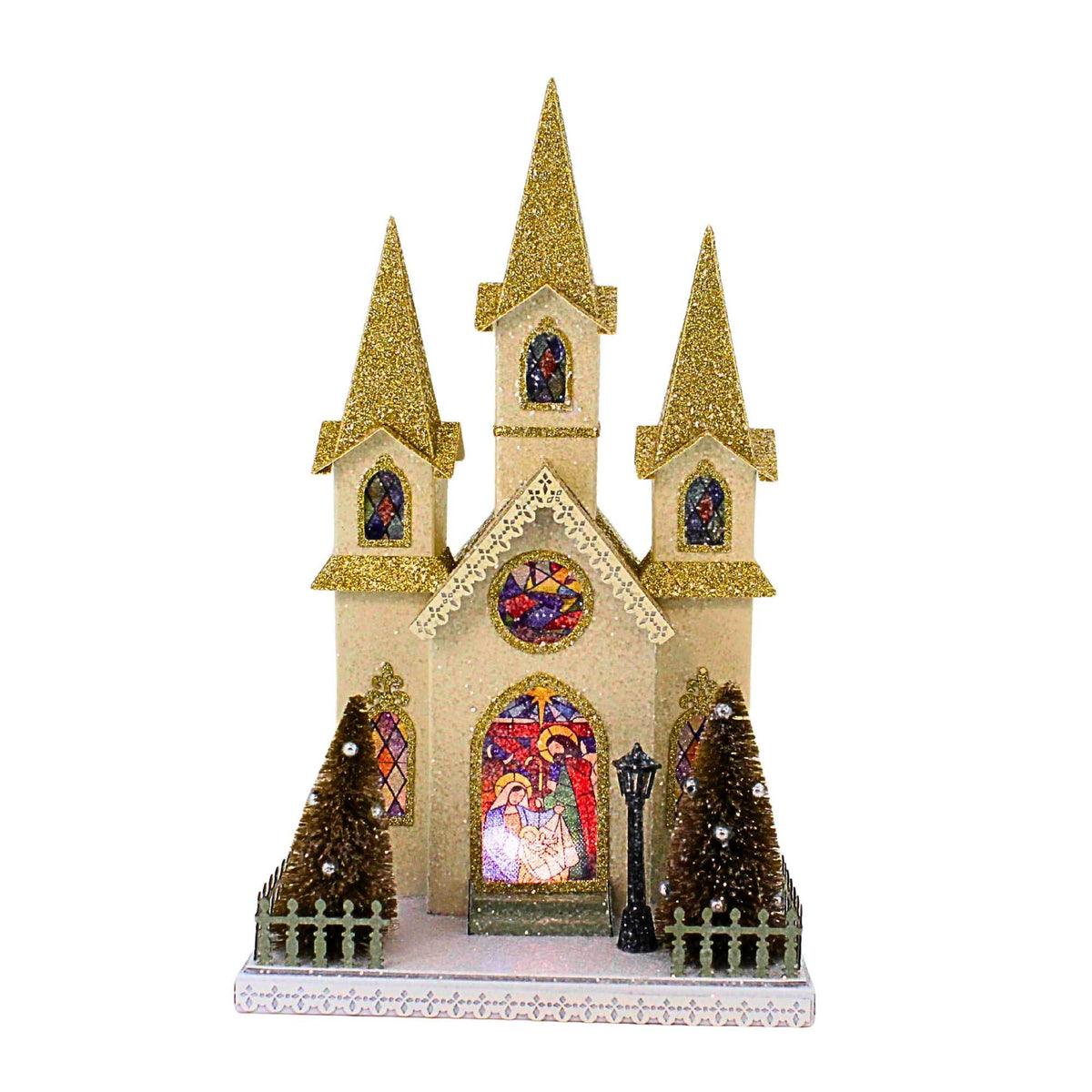 65656 Lighted Church Stained Glass Windows 138606
