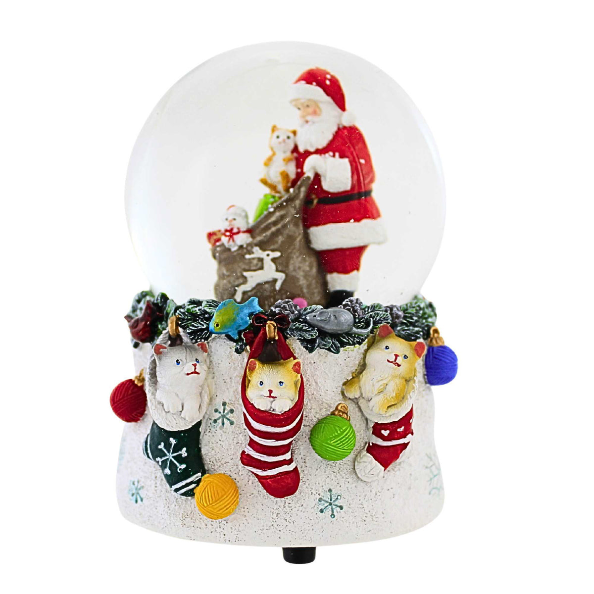 65667 Musical Cat Santa Dome 138069