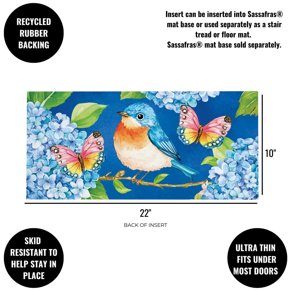 Evergreen Bluebird & Hydrangea Sassafras Switch Matt - - SBKGifts.com