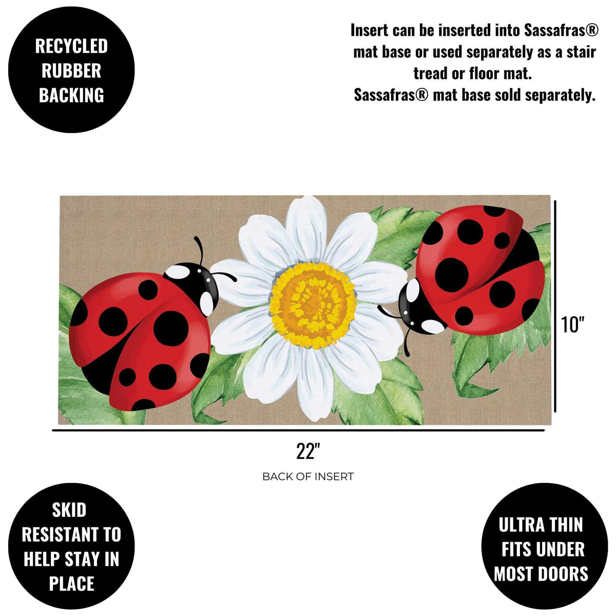 Evergreen Welcoming Ladybugs Sassafras Switch Mat - - SBKGifts.com