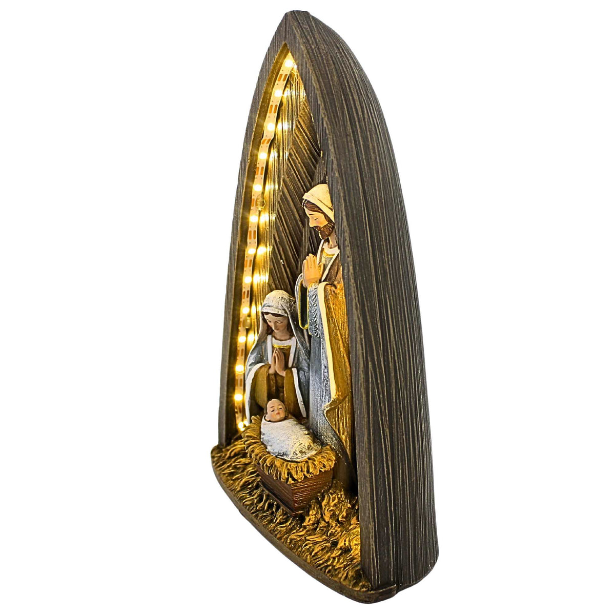Joseph Studio Lighted Layered Holy Family - - SBKGifts.com