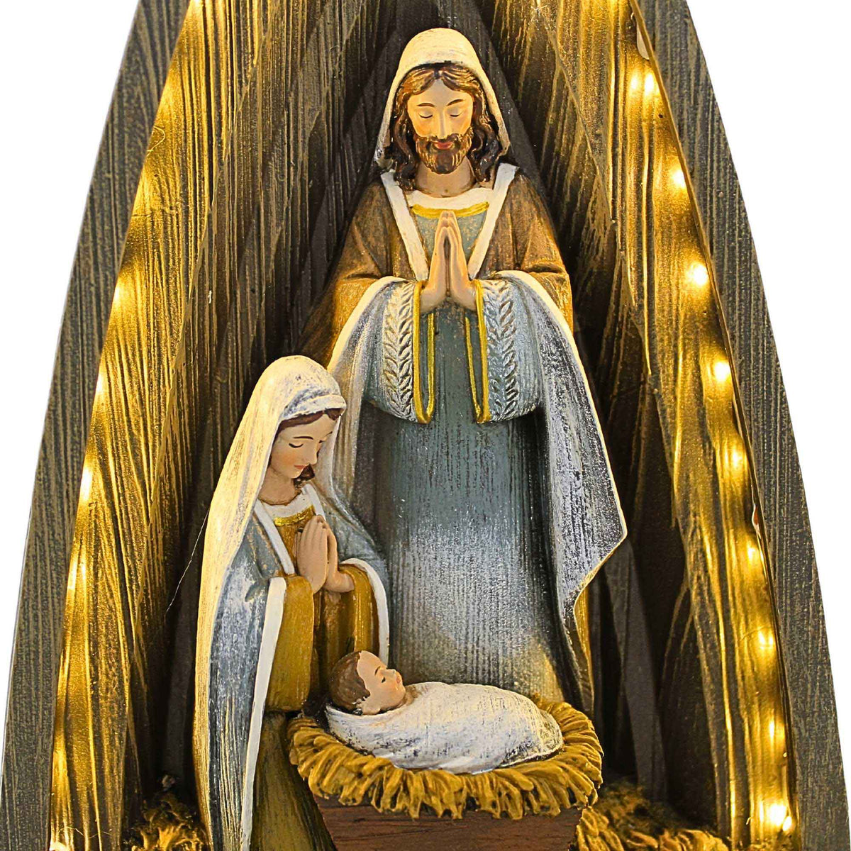 Joseph Studio Lighted Layered Holy Family - - SBKGifts.com