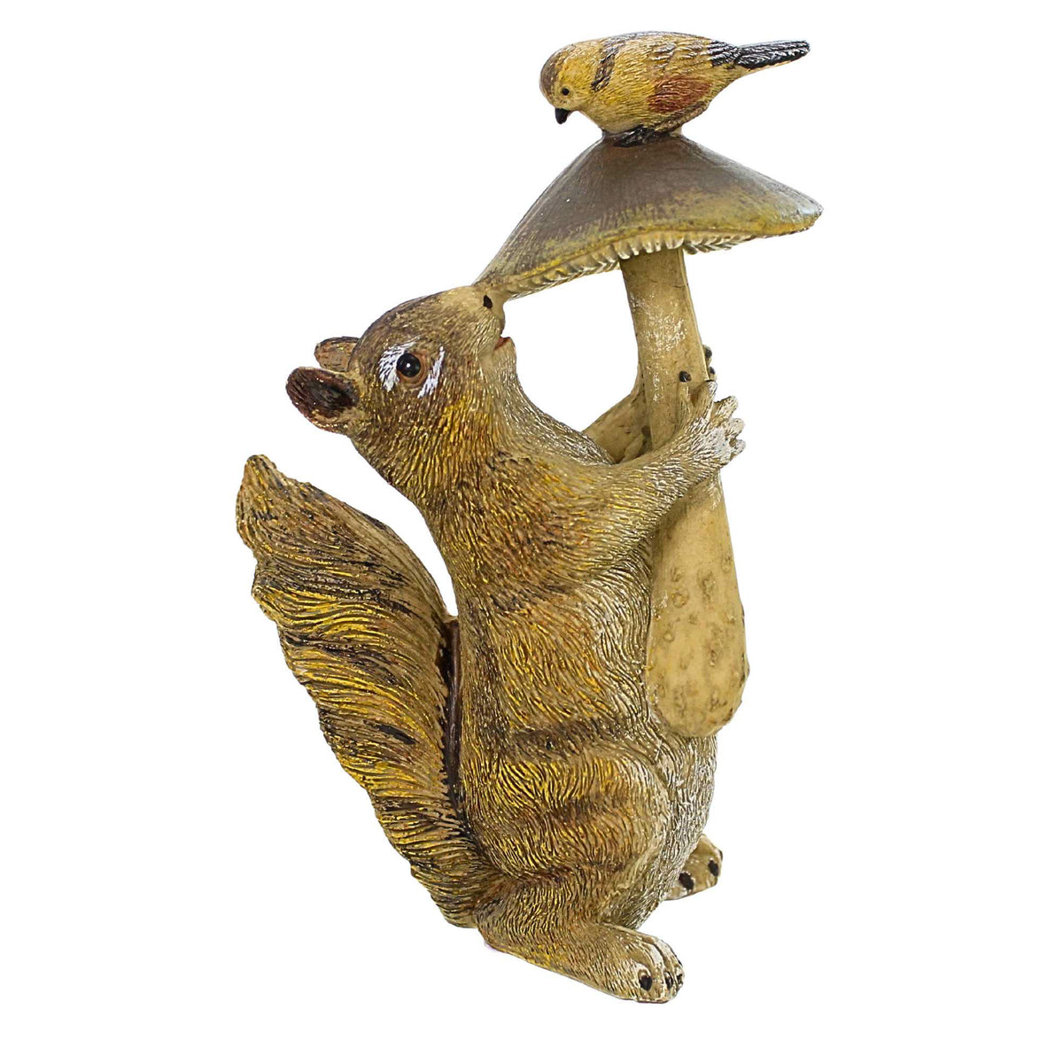 65711 Squirrel W/Mushroom & Bird Statue 12812