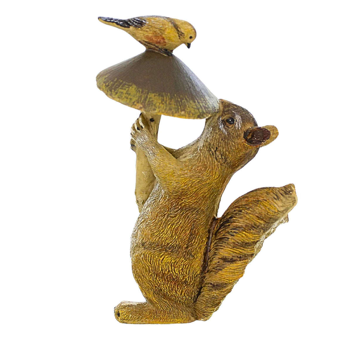 Roman Squirrel W/Mushroom & Bird Statue - - SBKGifts.com