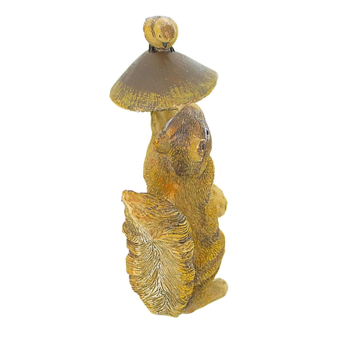 Roman Squirrel W/Mushroom & Bird Statue - - SBKGifts.com