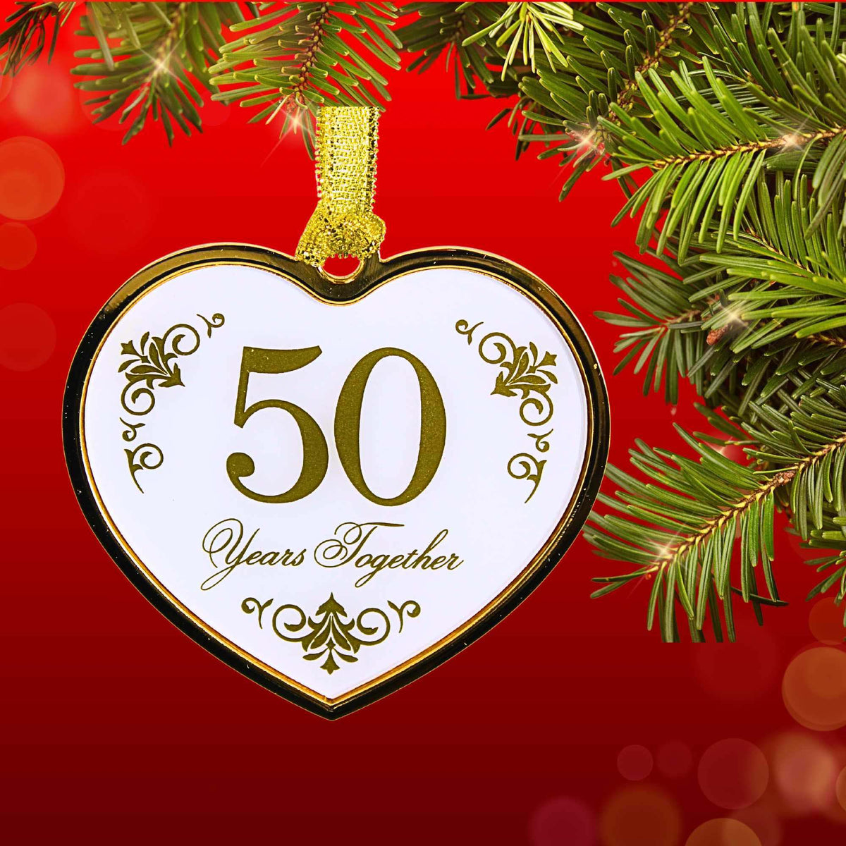 Roman 50Th Wedding Anniversary Heart Ornament - - SBKGifts.com