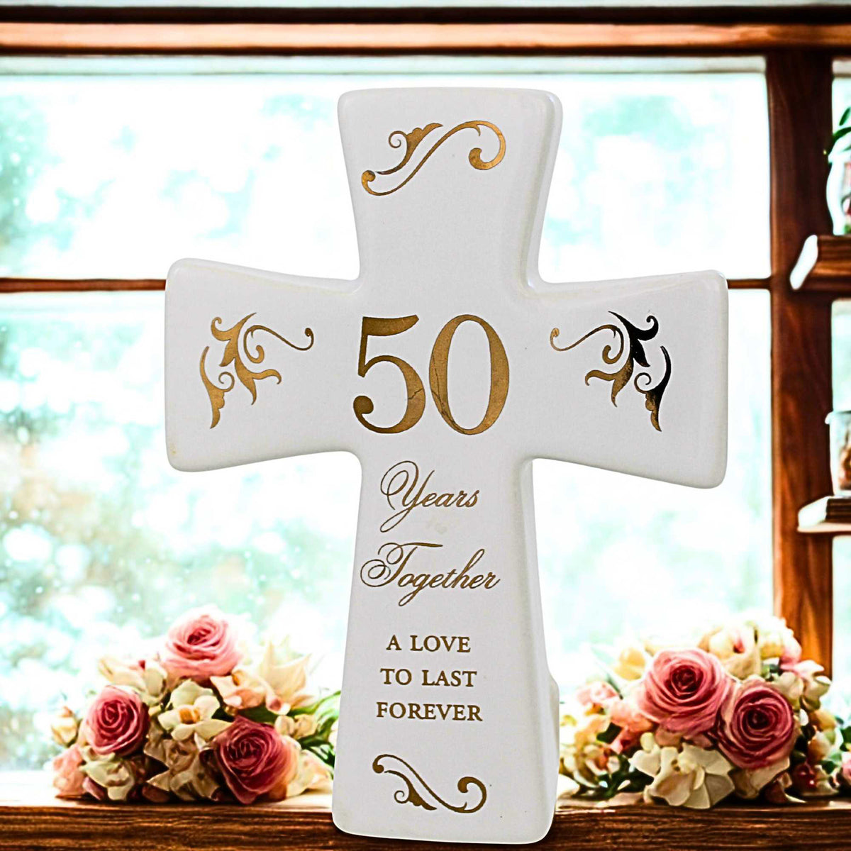 Roman 50Th Anniversary Tabletop Cross Keepsake - - SBKGifts.com
