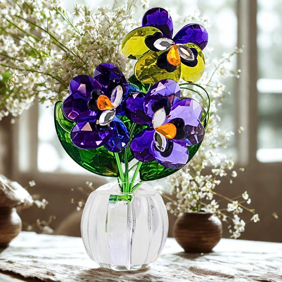 Crystal Expressions Pansy Posy Pot - - SBKGifts.com