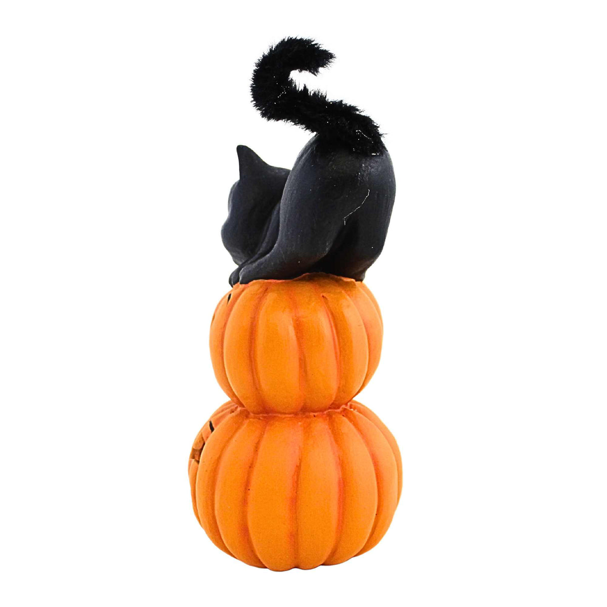 Bethany Lowe Small Pumpkin Stack Black Cat - - SBKGifts.com