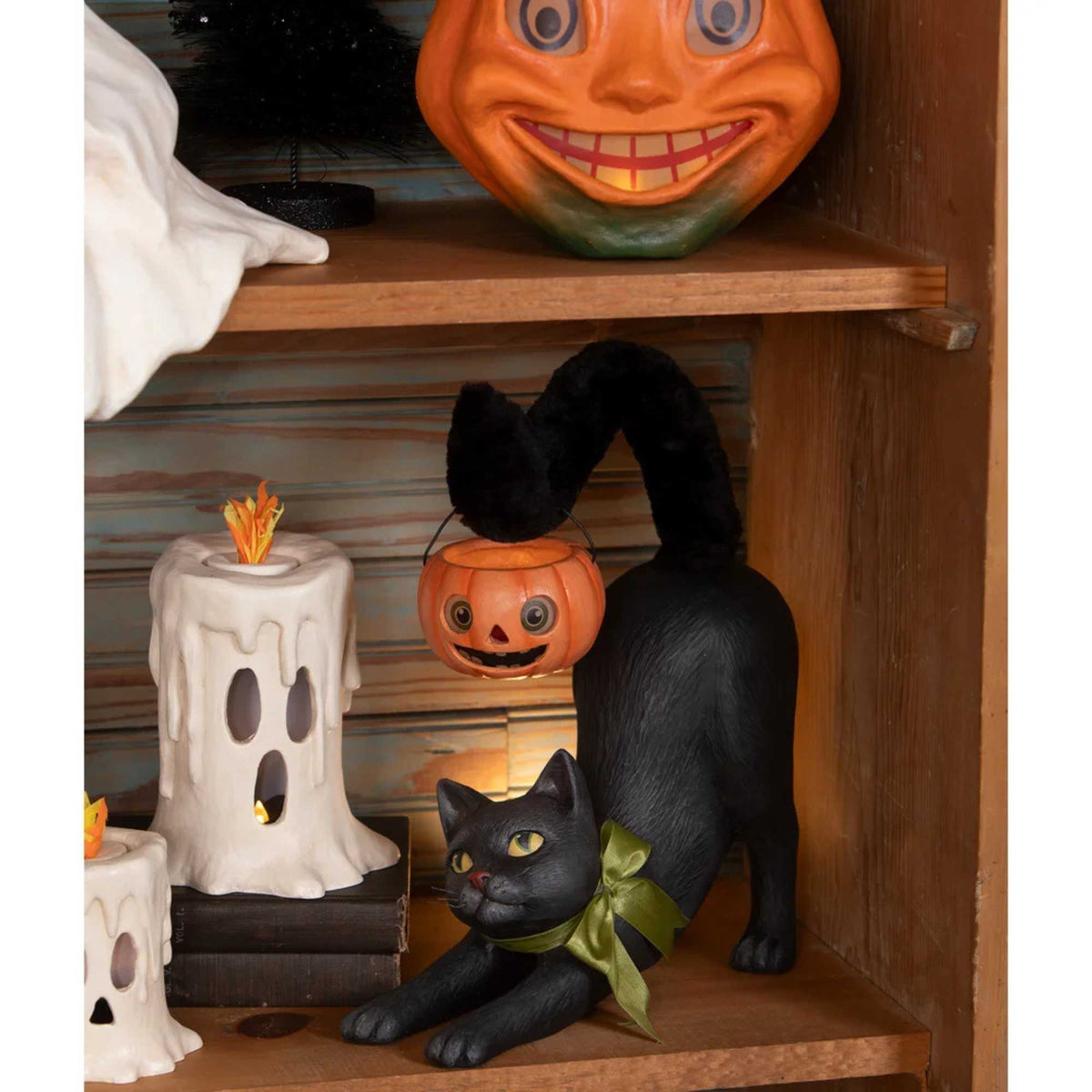 Bethany Lowe Pumpkin Prowler Cat - - SBKGifts.com