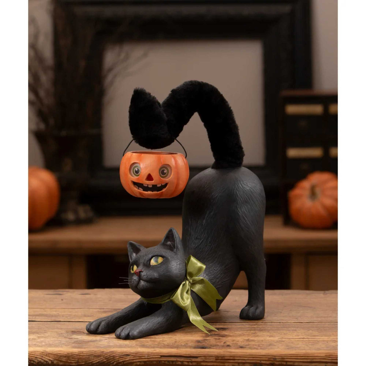 Bethany Lowe Pumpkin Prowler Cat - - SBKGifts.com