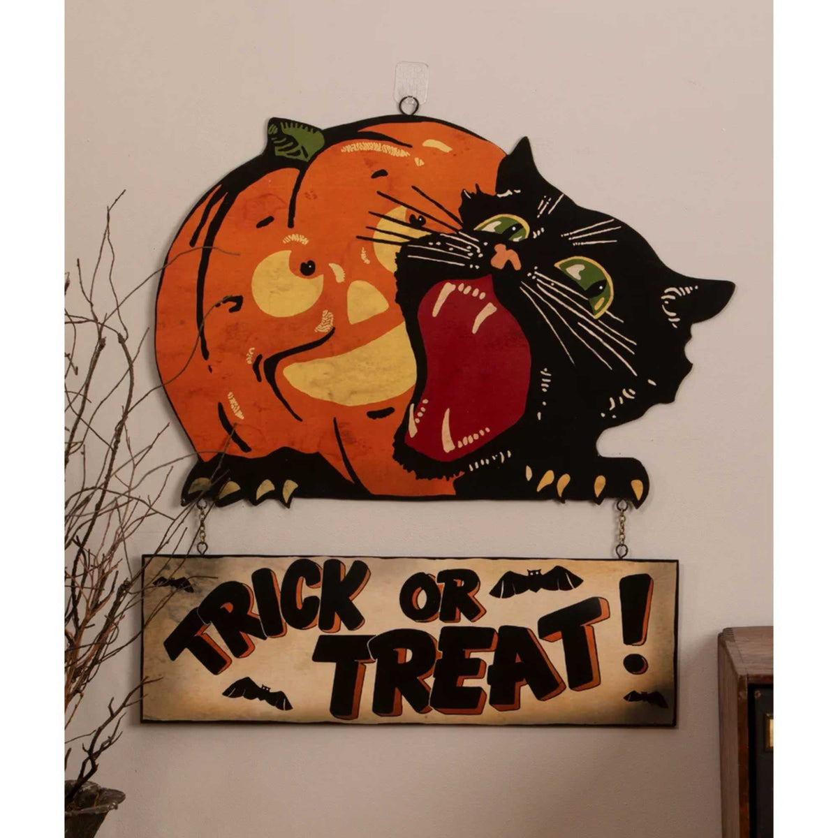 Bethany Lowe Trick Or Treat Tin Sign - - SBKGifts.com