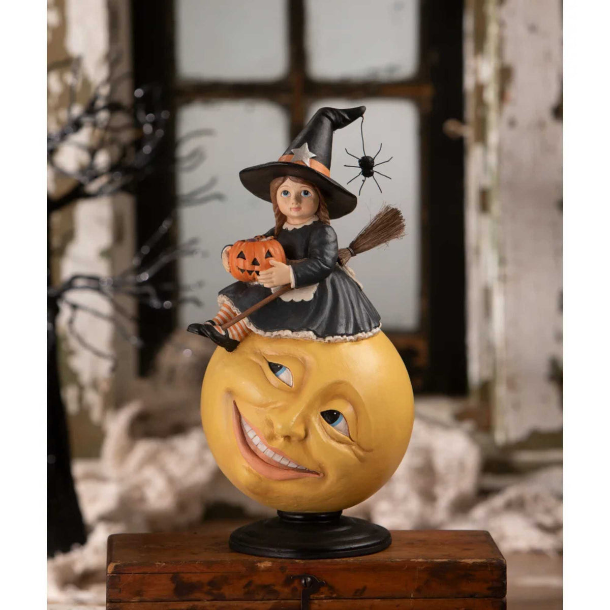 Bethany Lowe Hattie Witch On Moon - - SBKGifts.com