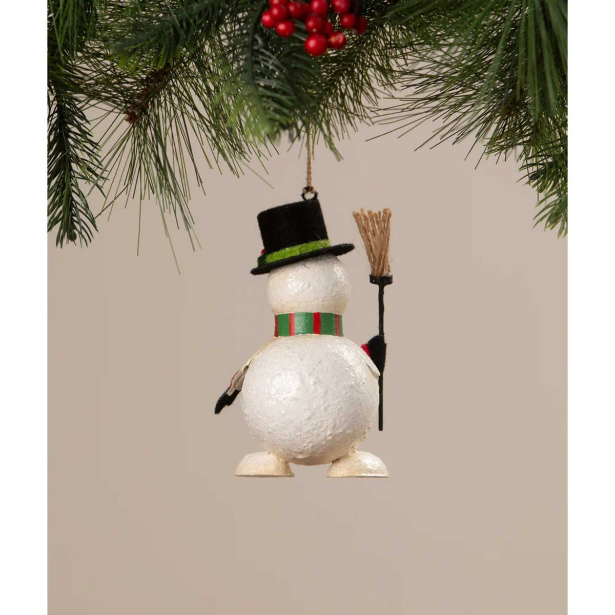Bethany Lowe Snowman With Broom Ornament - - SBKGifts.com