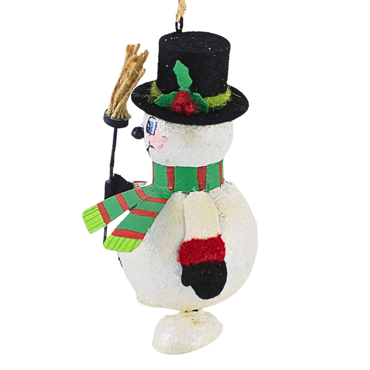 Bethany Lowe Snowman With Broom Ornament - - SBKGifts.com