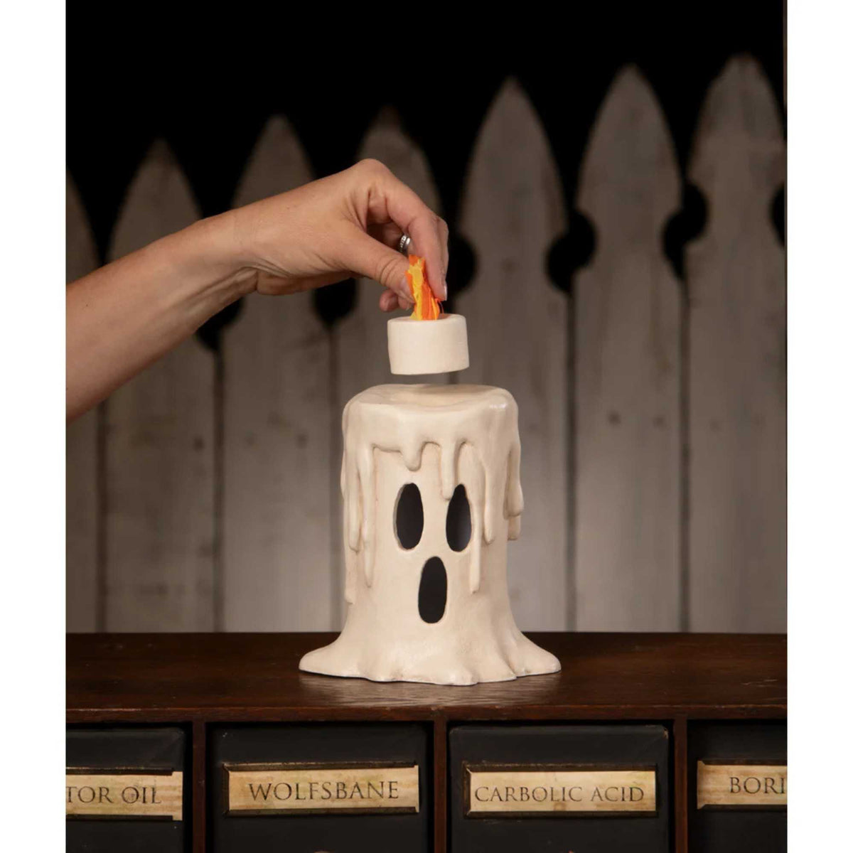 Bethany Lowe Tall Flamin' Candle Luminary - - SBKGifts.com